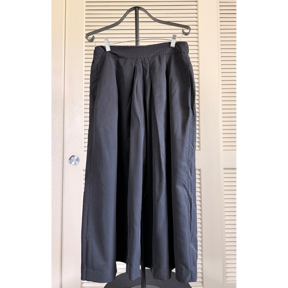 Free People Pleated Wide Leg Pants Charcoal Gray Lyocell Blend Size S Culottes